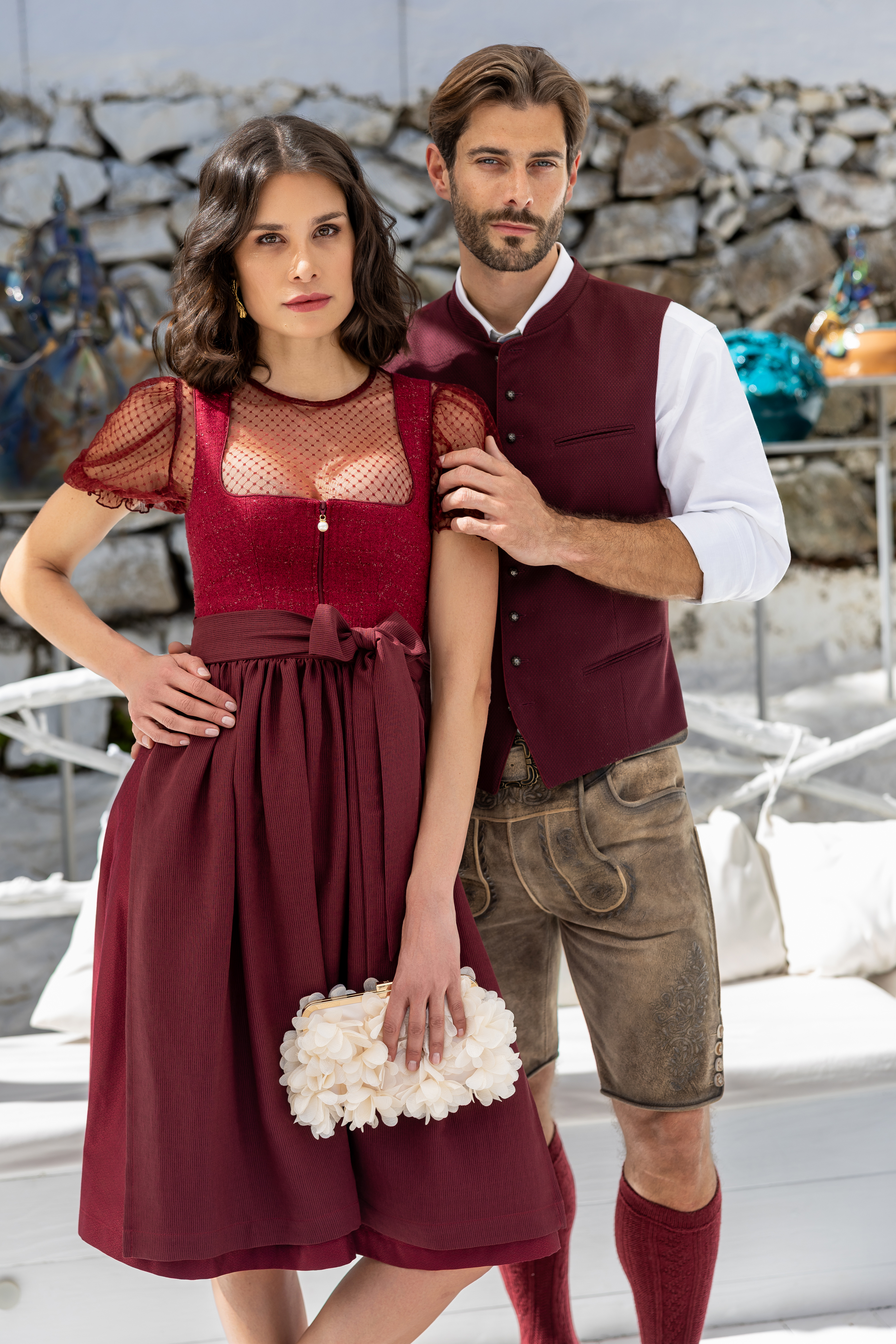 Marjo Dirndl und Marjo Trachtenweste rot